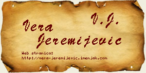 Vera Jeremijević vizit kartica
